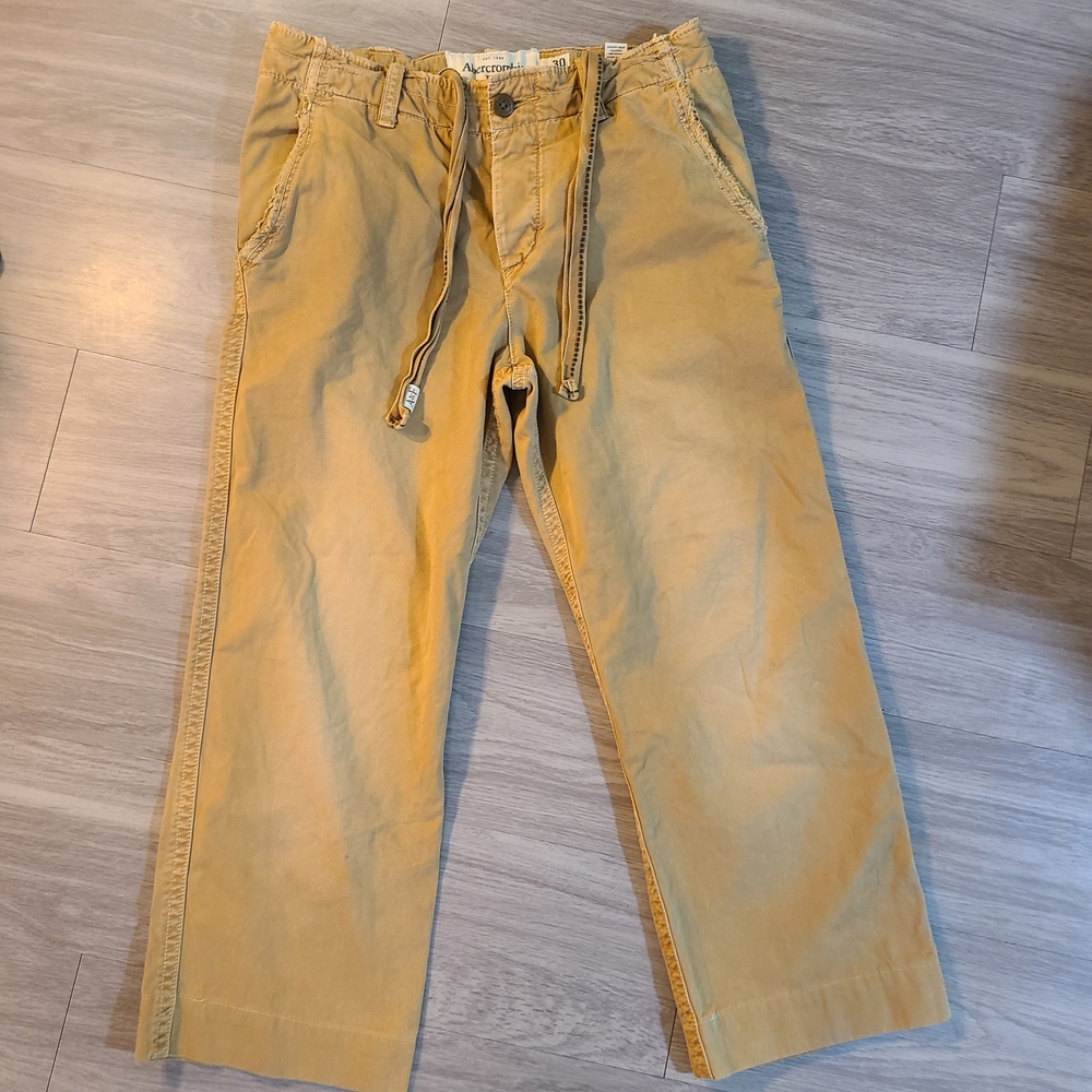 Abercrombie & Fitch Men's Khaki Chinos Baggy Y2K Grunge Fit 30x32